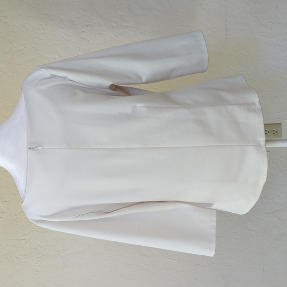Ann Taylor Cream 3/4 Sleeve Relaxed Fit Tailored Career Blouse Size Large - Picture 4 of 7